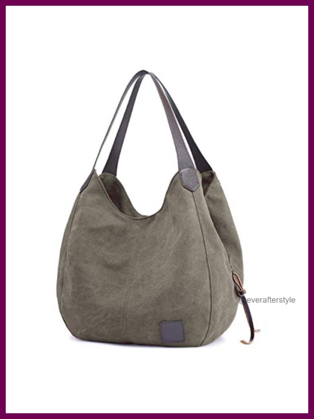 Canvas Multi-Pocket Hobo Shoulder Bag Lightweight Everyday Tote